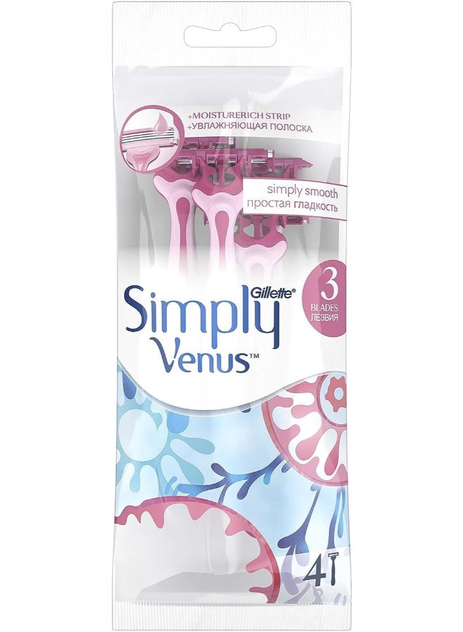 Venus شفرة حلاقة فينوس سيمبلي فينوس3 للسيدات: 4 شفرات - Image 1