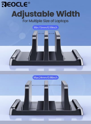 حامل كمبيوتر محمول مريح قابل للتعديل مع تصميم عمودي موفر للمساحة وحامل كمبيوتر مكتبي لسطح المكتب ذو قاعدة معدنية متينة مع تعديل الارتفاع لعرض مريح جهاز كمبيوتر لوحي MacBook iPad - view 4