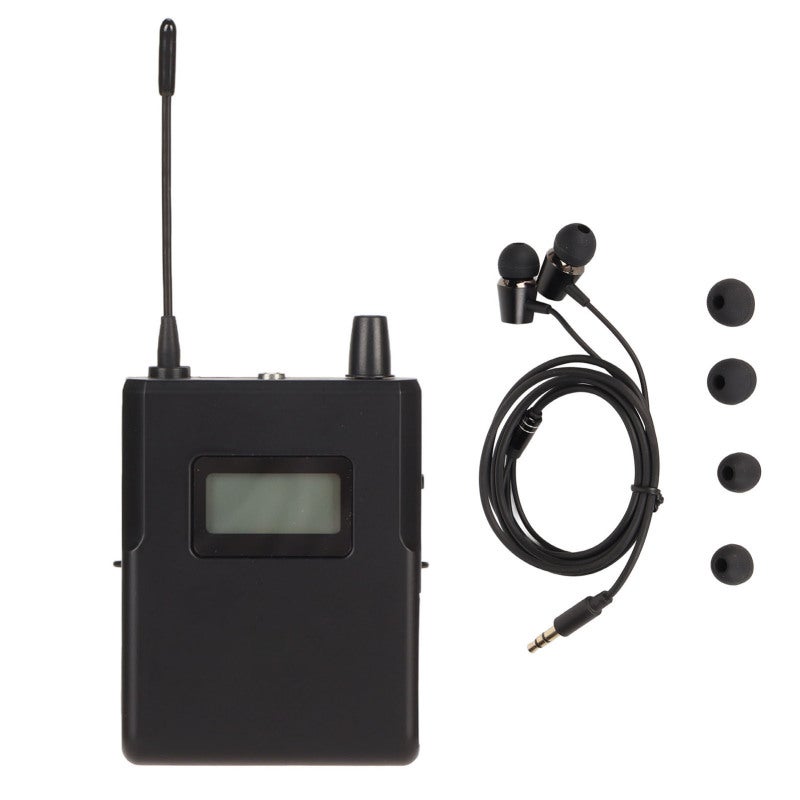 Wireless Bodypack Receiver 863-865Mhz LCD Display - High Efficiency Reception Ear Monitor System Receiver with 1/4 Wavelength Antenna for Indoor Outdoor Stage Monitoring - Image 1