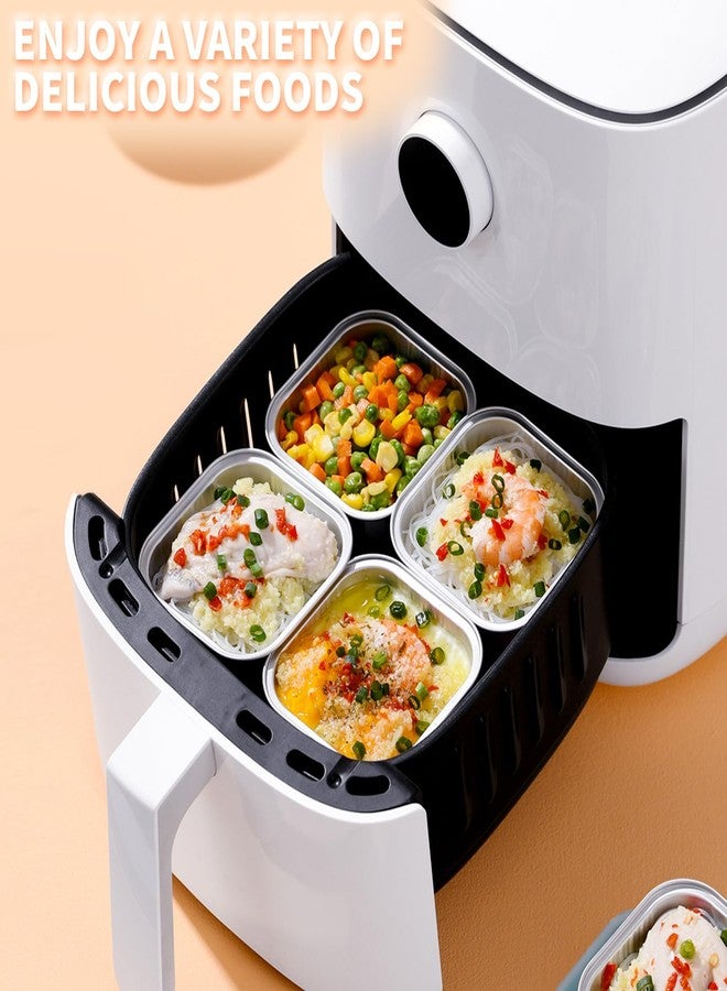 YOIYINI Graduation Party 50Pcs Aluminum Foil Mini Square Baking Cups,5oz Disposable Ramekins Cupcake Cups,Mini Aluminum Pans with Lids,Cup Cake Container with Lid,Square Cupcake Liners for Muffin(50, Gold) - Image 5