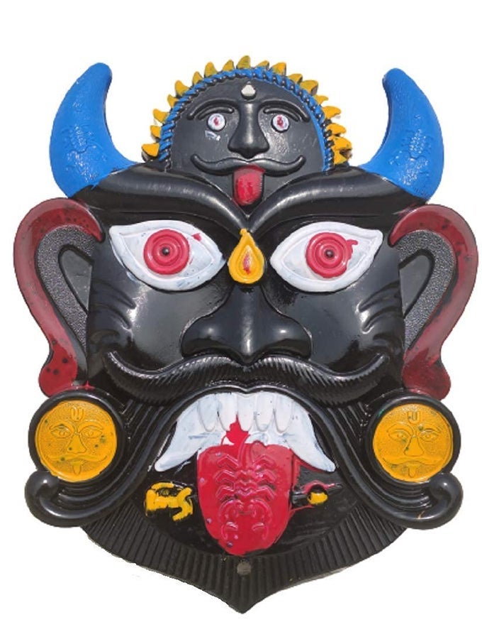 NAZAR BATTU EVIL EYE PROTECTORMAHAKAL FACE PLASTIC MASK WALL HANGING NAZAR SURAKSHA KAWACH DRISHTI KAVACH FOR HOUSE ENTRANCEOFFICESHOPS