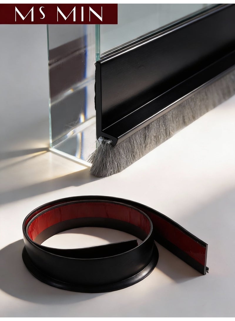 MS MIN Door Brush Draft Stopper, Self-Adhesive Under Door Seal Strip for Wind, Dust, Insects & Noise Blocking (100 cm) - Image 2