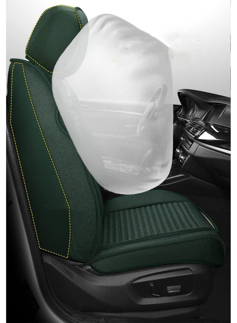 LIMOS Car Seat Covers Full Set Universal Flax Spring and Summer Automotive Vehicle Cushion(Green) - Image 3