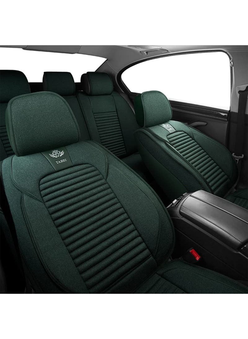 LIMOS Car Seat Covers Full Set Universal Flax Spring and Summer Automotive Vehicle Cushion(Green) - Image 4
