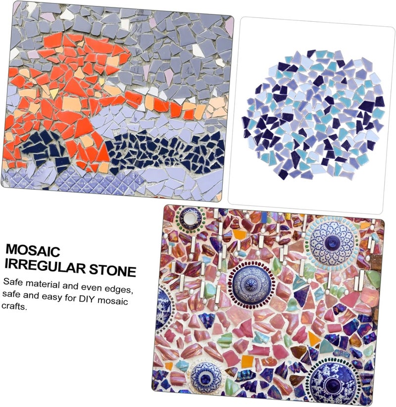 SHINEOFI Irregular Glazed Ceramic Tiles for Crafts DIY Mosaic Stones Small Colorful Porcelain Pieces Safe Sturdy Material for Creative Home Decoration and Art Projects - Image 3