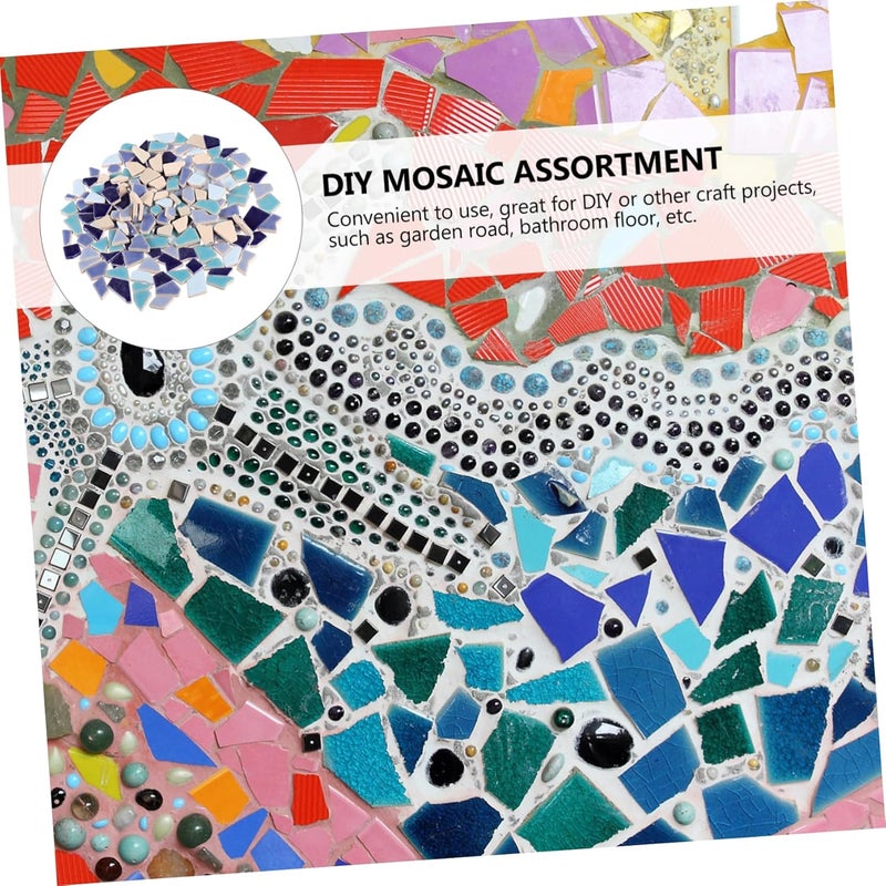 SHINEOFI Irregular Glazed Ceramic Tiles for Crafts DIY Mosaic Stones Small Colorful Porcelain Pieces Safe Sturdy Material for Creative Home Decoration and Art Projects - Image 4