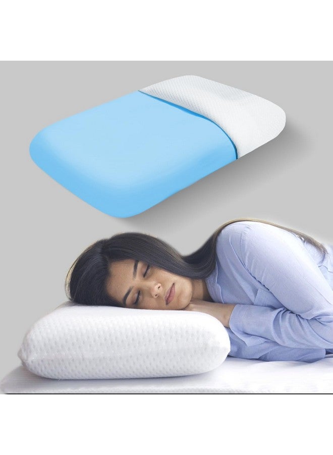 Sleepsia Sleepsia Orthopedic Cooling Gel Memory Foam Pillow | 1 Year Warranty | Cervical Pillows for Spondylitis Neck and Shoulder Pain Relief Support Bed Sleeping (Standard,White) - Image 1