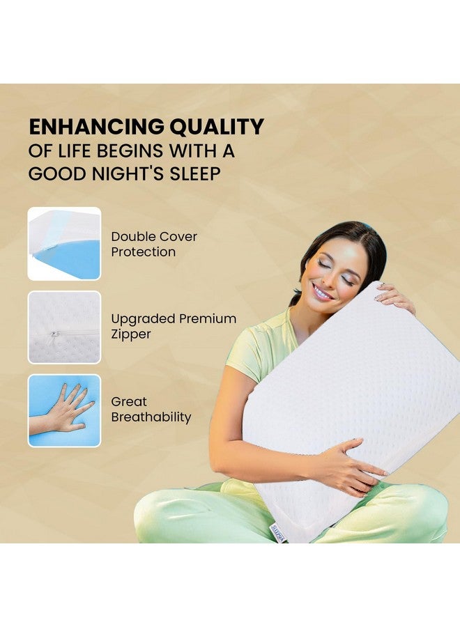 Sleepsia Sleepsia Orthopedic Cooling Gel Memory Foam Pillow | 1 Year Warranty | Cervical Pillows for Spondylitis Neck and Shoulder Pain Relief Support Bed Sleeping (Standard,White) - Image 4