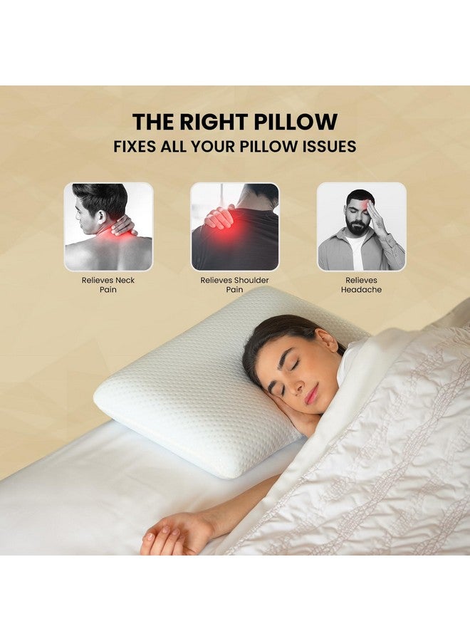 Sleepsia Sleepsia Orthopedic Cooling Gel Memory Foam Pillow | 1 Year Warranty | Cervical Pillows for Spondylitis Neck and Shoulder Pain Relief Support Bed Sleeping (Standard,White) - Image 3