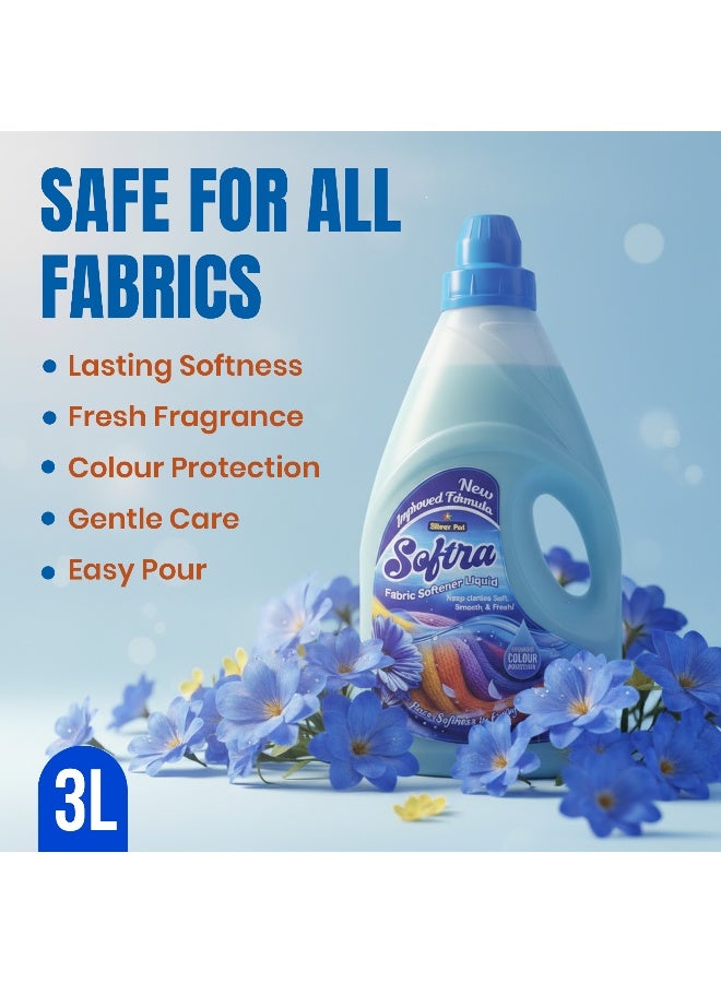 Silver Pot 18 L Fabric Softener Liquid Concentrate - Fresh Floral Scent, Blue - 6 Packs of 3L  - Protects Color - Gentle on Fabric - Makes Clothes Soft, Fresh & Shiny - Image 4