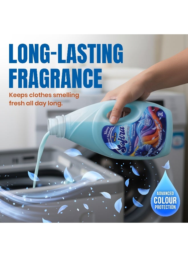 Silver Pot 18 L Fabric Softener Liquid Concentrate - Fresh Floral Scent, Blue - 6 Packs of 3L  - Protects Color - Gentle on Fabric - Makes Clothes Soft, Fresh & Shiny - Image 2