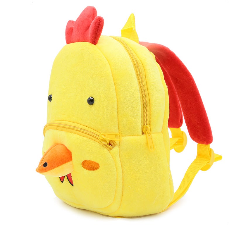 Cute Zoo Children'S Schoolbag Backpack Plush Backpack Animal Rooster Early Childhood Education Load Reduction Bag - Image 4