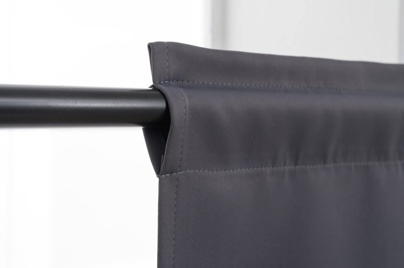 Pickluc Rod Pocket Tier Curtain - Half Blackout Curtain for Kitchen, Bathroom, Cabinet, Basement, 30 Inches Wide and 24 Inches Long, Dark Grey, 2 Panels - Image 3