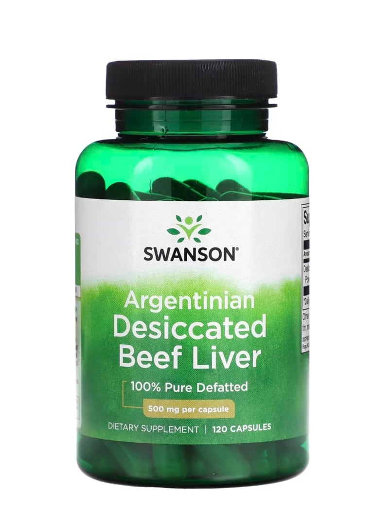 SWANSON Argentinian Desiccated Beef Liver 500 mg 120 Capsules - Image 1