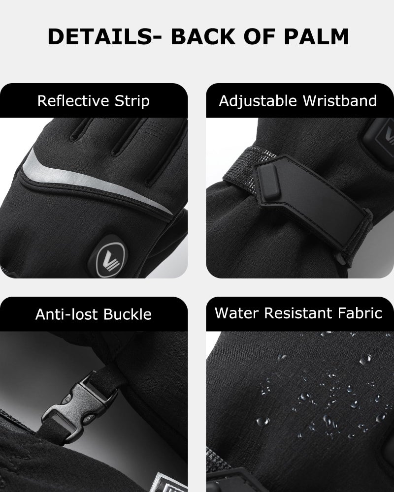 Venustas Heated Gloves for Men & Women, Rechargeable Electric Gloves for Arthritis, Winter Heated Motorcycle Ski Work Gloves - Image 4