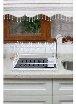 MAİN SHOP Lifetime Stainless Steel Metal Tray Two Tier Dish Drying Basket Countertop Dryer  - Image 2