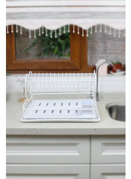 MAİN SHOP Lifetime Stainless Steel Metal Tray Two Tier Dish Drying Basket Countertop Dryer  - Image 4