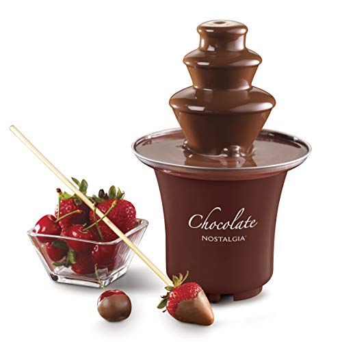 Nostalgia 3 Tier Electric Chocolate Fondue Fountain Machine for Parties - Melts Cheese, Queso, Candy, and Liqueur - Dip Strawberries, Apple Wedges, Vegetables, and More - 8-Ounce - Brown - Image 2