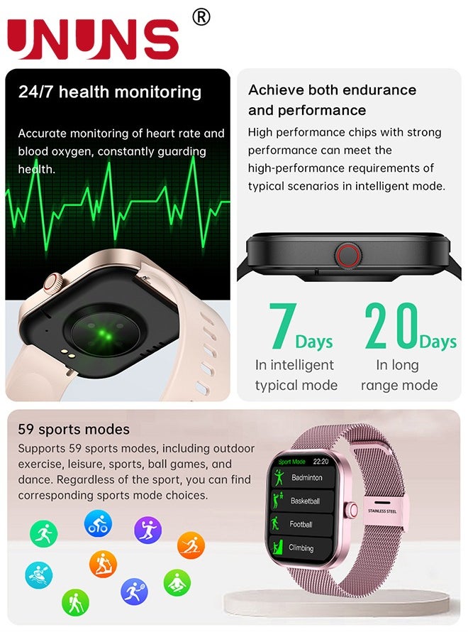 UNUNS New Upgraded Smart Watch,Smartwatches For Android iOS,2.01"Fitness Tracker Bluetooth Call-Answer/Make,Waterproof Sport Watch With Heart Rate/Sleep Monitor,59+Sport Modes,Smartwatches For Men Women  - Image 5