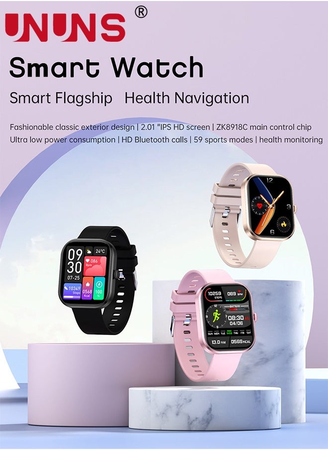 UNUNS New Upgraded Smart Watch,Smartwatches For Android iOS,2.01"Fitness Tracker Bluetooth Call-Answer/Make,Waterproof Sport Watch With Heart Rate/Sleep Monitor,59+Sport Modes,Smartwatches For Men Women  - Image 2