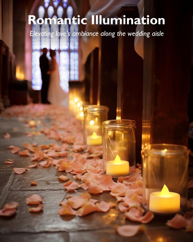 Homemory 24-Pack Flameless LED Tea Lights Candles Battery Operated, 200+Hour Fake Electric Candles TeaLights for Votive, Halloween, Ofrenda, Diya, Wedding Centerpiece Table Decor, Funeral, Christmas - Image 5