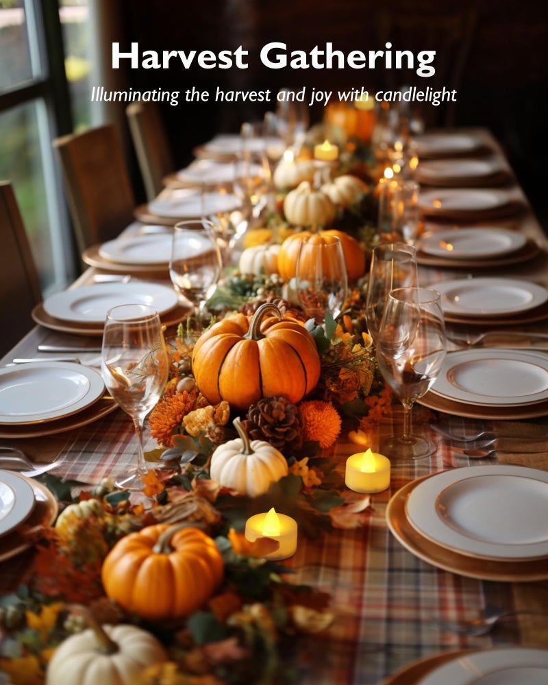 Homemory 24-Pack Flameless LED Tea Lights Candles Battery Operated, 200+Hour Fake Electric Candles TeaLights for Votive, Halloween, Ofrenda, Diya, Wedding Centerpiece Table Decor, Funeral, Christmas - Image 4