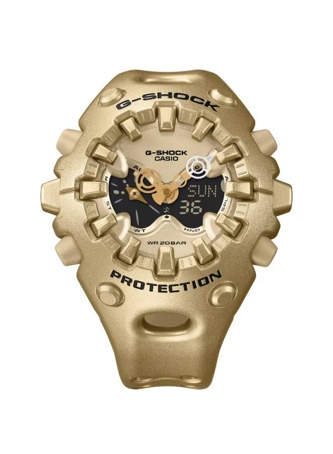 G-SHOCK Analog-Digital Men’s Watch GA-V01A-9A, 58.2 mm Gold Resin Case & Strap, Shock-Resistant Design, Double LED Light, 10-Year Battery, 200 m WR - Image 1