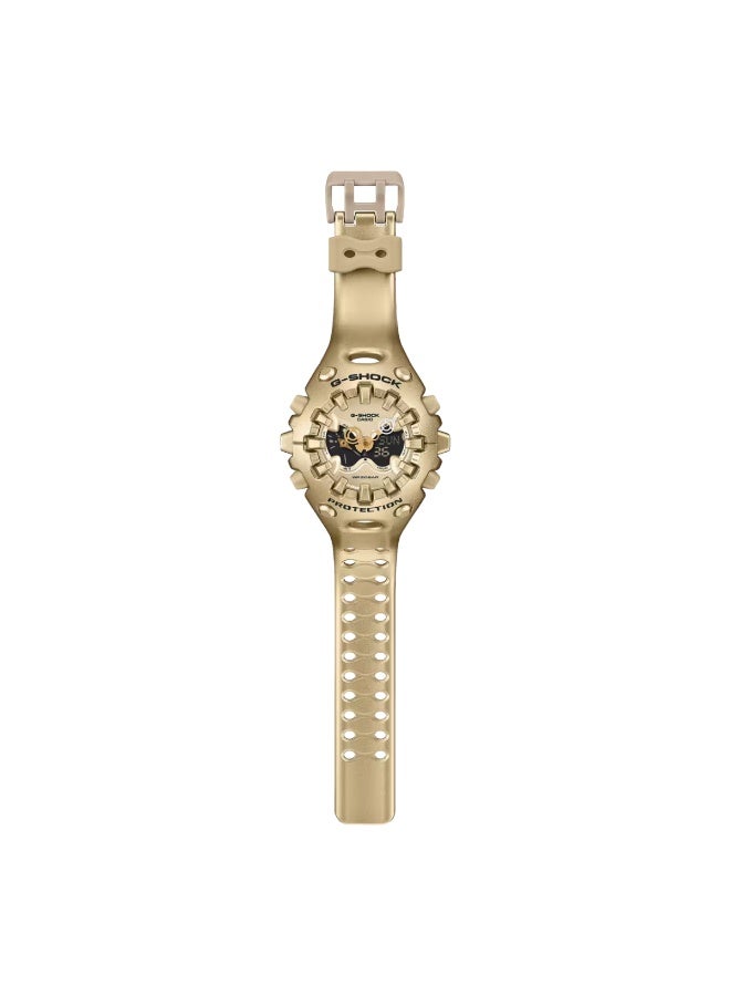 G-SHOCK Analog-Digital Men’s Watch GA-V01A-9A, 58.2 mm Gold Resin Case & Strap, Shock-Resistant Design, Double LED Light, 10-Year Battery, 200 m WR - Image 2