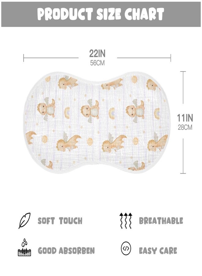 YYZZH Watercolor Dragon Rainbow Striped Muslin Burp Cloths for Baby 2 Pack Soft 100% Cotton Baby Washcloths Bibs for Boy Girl - Image 2