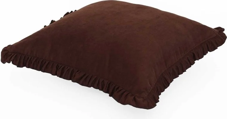 اماراندا مودا Brown Ruffled Throw Pillow Cover 45 x 45 cm.