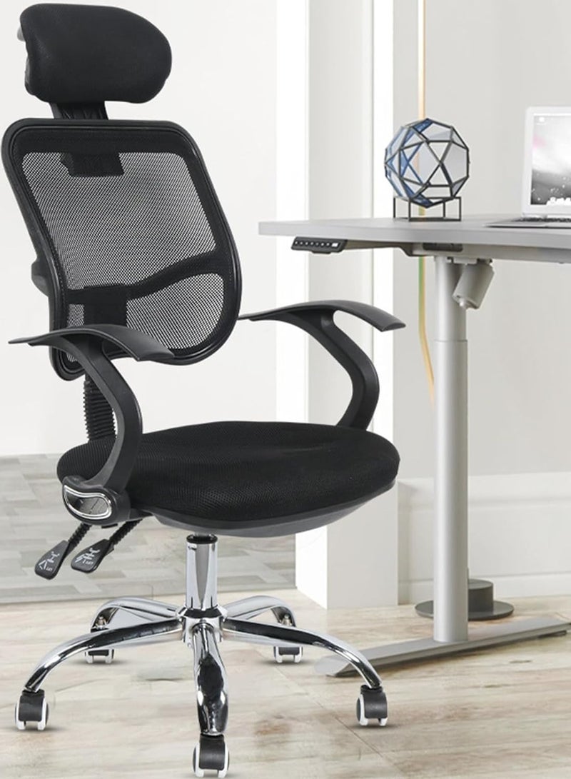 TOMSHOO كرسي مكتب مريح، كرسي كمبيوتر مكتبي، كراسي دوارة تنفيذية لألعاب الكمبيوتر من شبكة، دعم أسفل الظهر، مسند رأس قابل للتعديل، إمالة 120 درجة لغرفة النوم والدراسة (ظهر مرتفع) - Image 2