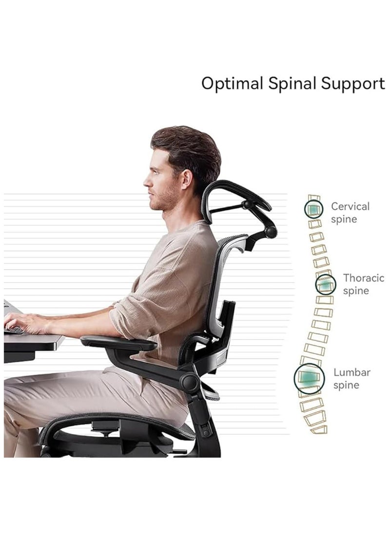 TOMSHOO كرسي مكتب مريح، كرسي كمبيوتر مكتبي، كراسي دوارة تنفيذية لألعاب الكمبيوتر من شبكة، دعم أسفل الظهر، مسند رأس قابل للتعديل، إمالة 120 درجة لغرفة النوم والدراسة (ظهر مرتفع) - Image 5