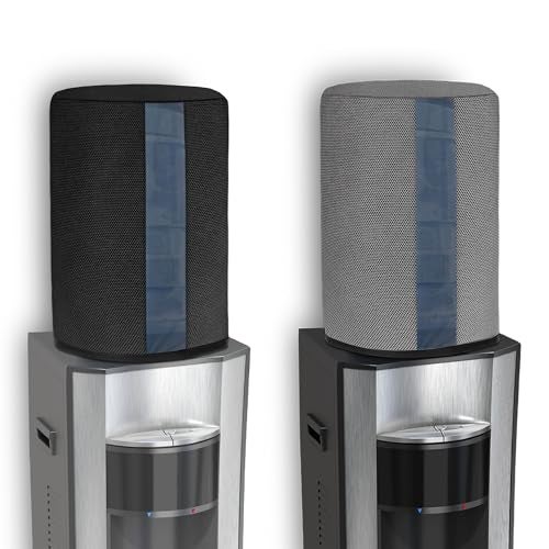 Cranique 20 ltr / litre Water Dispenser Bottle Jar Cover with Transparent Strap (Black & Grey Pack of 2) - Image 1