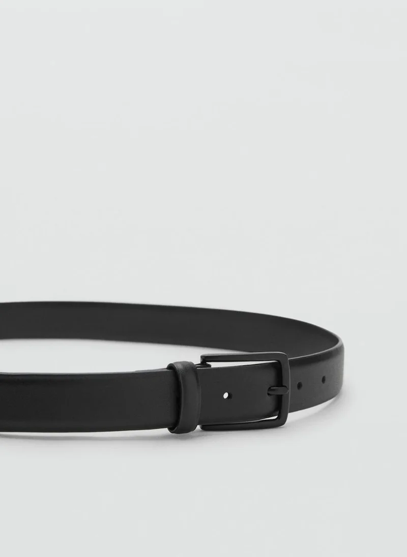 Mango Man Buckle Leather Belt