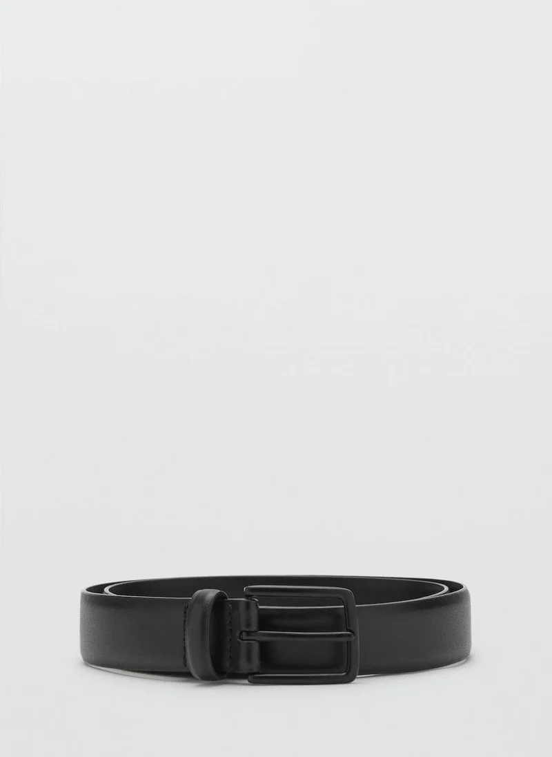 Mango Man Buckle Leather Belt