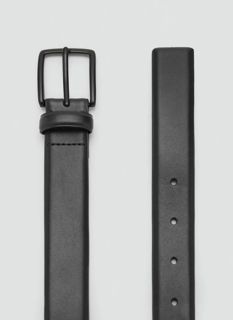 Mango Man Buckle Leather Belt