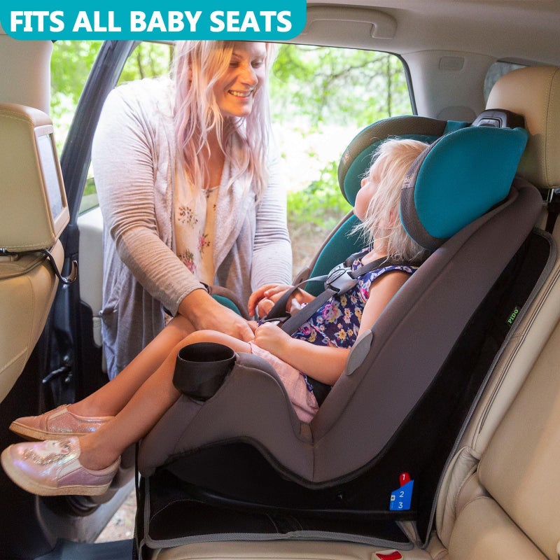 PIDO Car Seat Protector for Child Carseat with Thick Padding and Waterproof Fabric, 2 Pack Seat Cover Mat for Car Leather Upholstery (Black/Gray) - Image 4