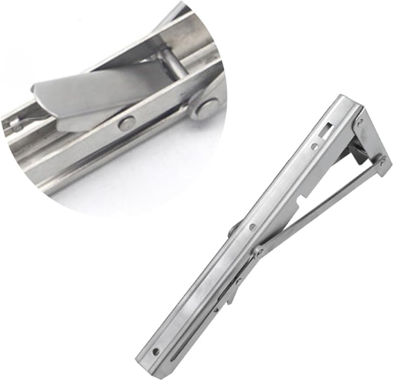 Stainless Steel Wall Mounted Folding Shelf Bracket Heavy Duty Support for Bench Table - Image 1