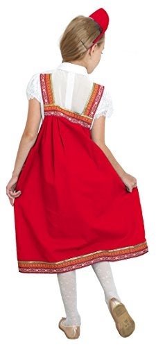 VALADA Russian Heritage Girls Cosplay Costume Dress (9-12 Years Old, red) - Image 2