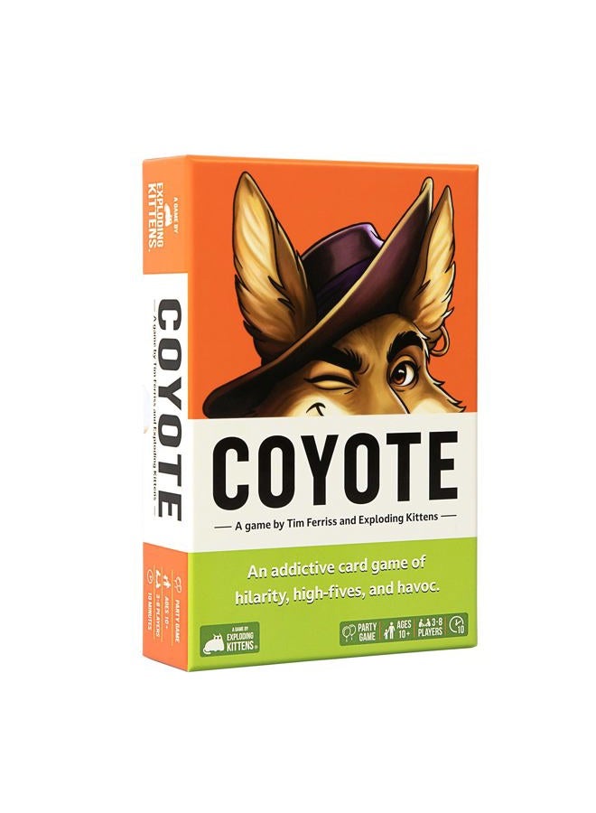 Exploding Kittens Coyote Created by Tim Ferriss, Special Edition Large Box: Includes 6 Unique Action Cards: a Challenge Party for 3-8 Players, Ages 10 and Up, Great for Family Night - Image 1