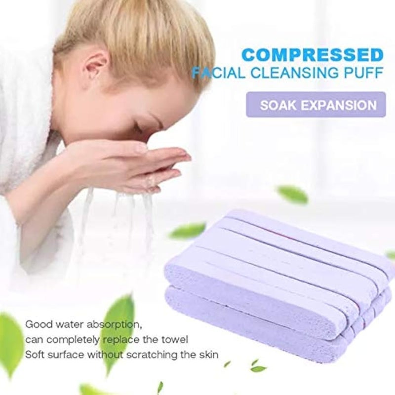 Facial Cleansing Sponges 48PCS Facial Sponge Compressed Round Makeup Face Wash Puff Sponge Stick 3.15 inch PVA Professional Makeup Removal Sponge Pad Cleansing Skin Care Tool (Pink) - Image 3
