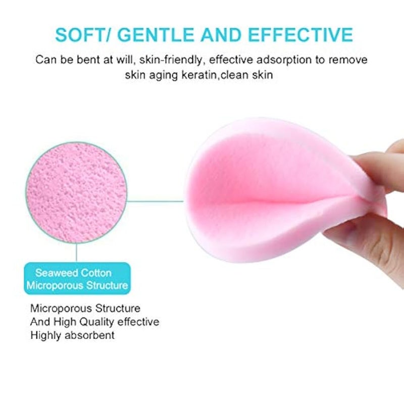 Facial Cleansing Sponges 48PCS Facial Sponge Compressed Round Makeup Face Wash Puff Sponge Stick 3.15 inch PVA Professional Makeup Removal Sponge Pad Cleansing Skin Care Tool (Pink) - Image 2