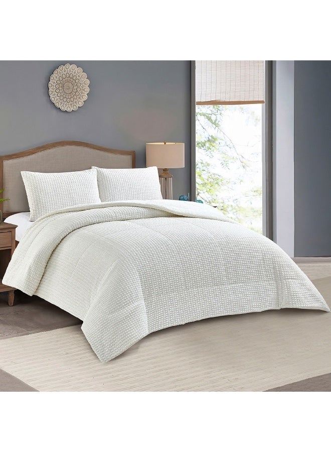 Home Box Bern Milo 3-Piece Embossed Flannel King Comforter Set 240 x 220 cm - Image 3