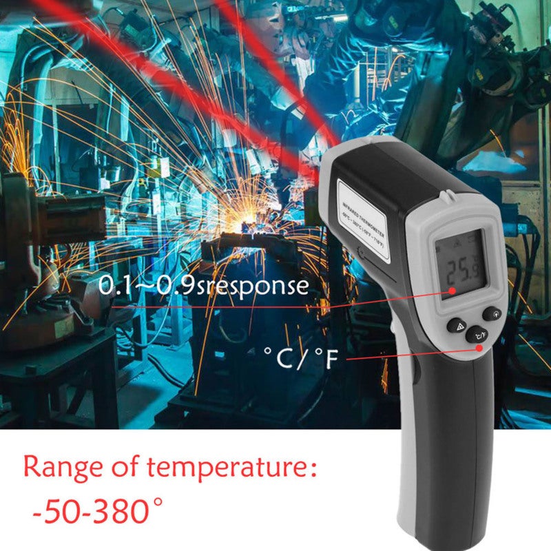 Digital Infrared Thermometer: Grey Non-Contact Temperature Tool - High Precision Targeting Backlight Lcd Screen for Auto Maintenance Home Repairs Cooking Tasks - Image 5