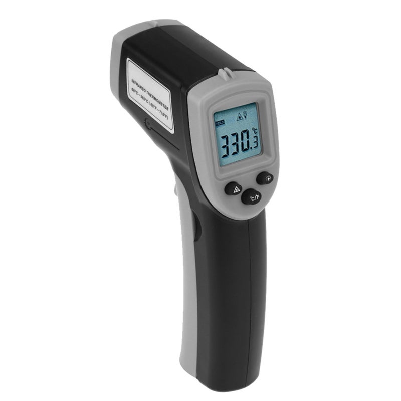 Digital Infrared Thermometer: Grey Non-Contact Temperature Tool - High Precision Targeting Backlight Lcd Screen for Auto Maintenance Home Repairs Cooking Tasks - Image 1