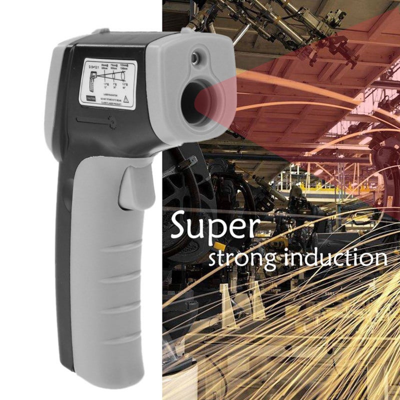 Digital Infrared Thermometer: Grey Non-Contact Temperature Tool - High Precision Targeting Backlight Lcd Screen for Auto Maintenance Home Repairs Cooking Tasks - Image 2