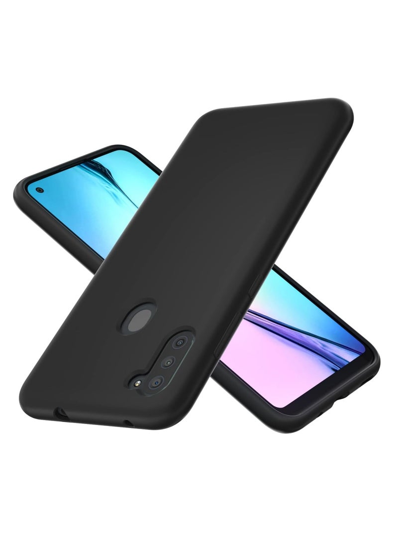 BORTONY Samsung Galaxy A11 Case and Galaxy M11 Cover Liquid Silicone Case Soft Slim Plain Black Cover - Image 1