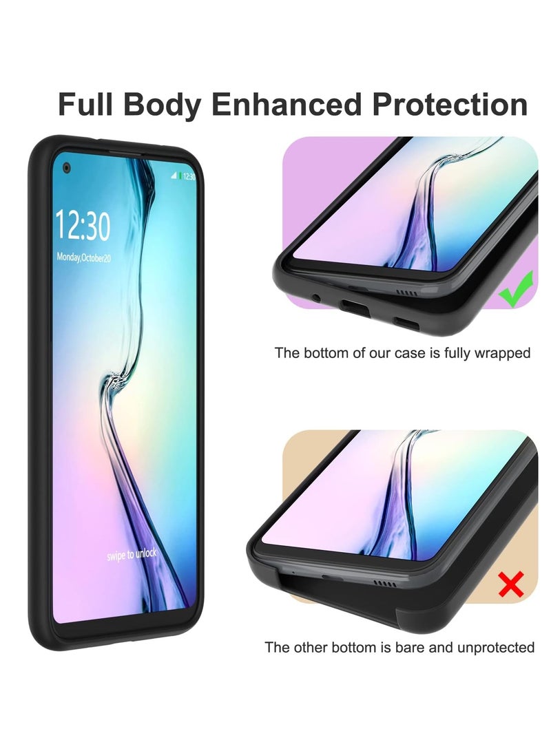 BORTONY Samsung Galaxy A11 Case and Galaxy M11 Cover Liquid Silicone Case Soft Slim Plain Black Cover - Image 2