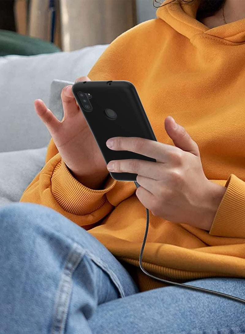 BORTONY Samsung Galaxy A11 Case and Galaxy M11 Cover Liquid Silicone Case Soft Slim Plain Black Cover - Image 3