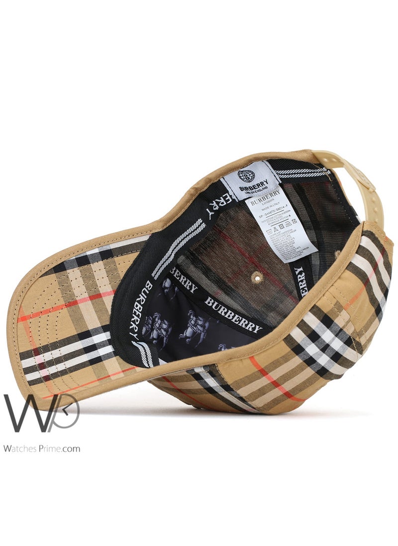 BURBERRY BT Burberry Baseball Beige Motif Icon Stripe Cap Cotton  - Image 4